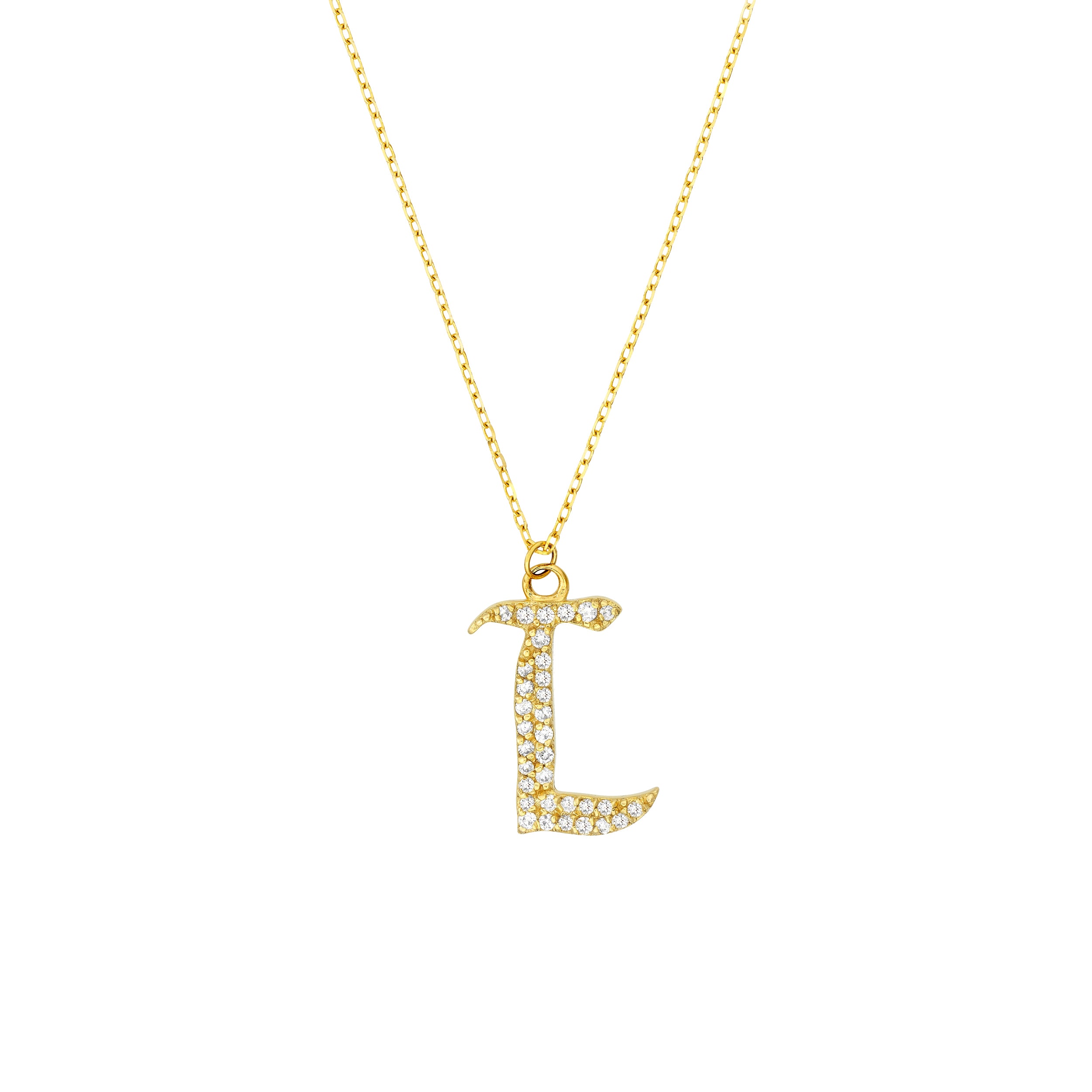 Diamond Gothic L Necklace