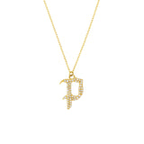 Diamond Gothic P Necklace