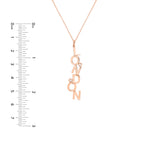 Dancing Block Letters Diamond Bezel Necklace