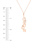 Dancing Block Letters Diamond Bezel Necklace
