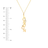 Dancing Block Letters Diamond Bezel Necklace