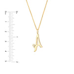 Script “A” Initial with Diamond Bezel Necklace