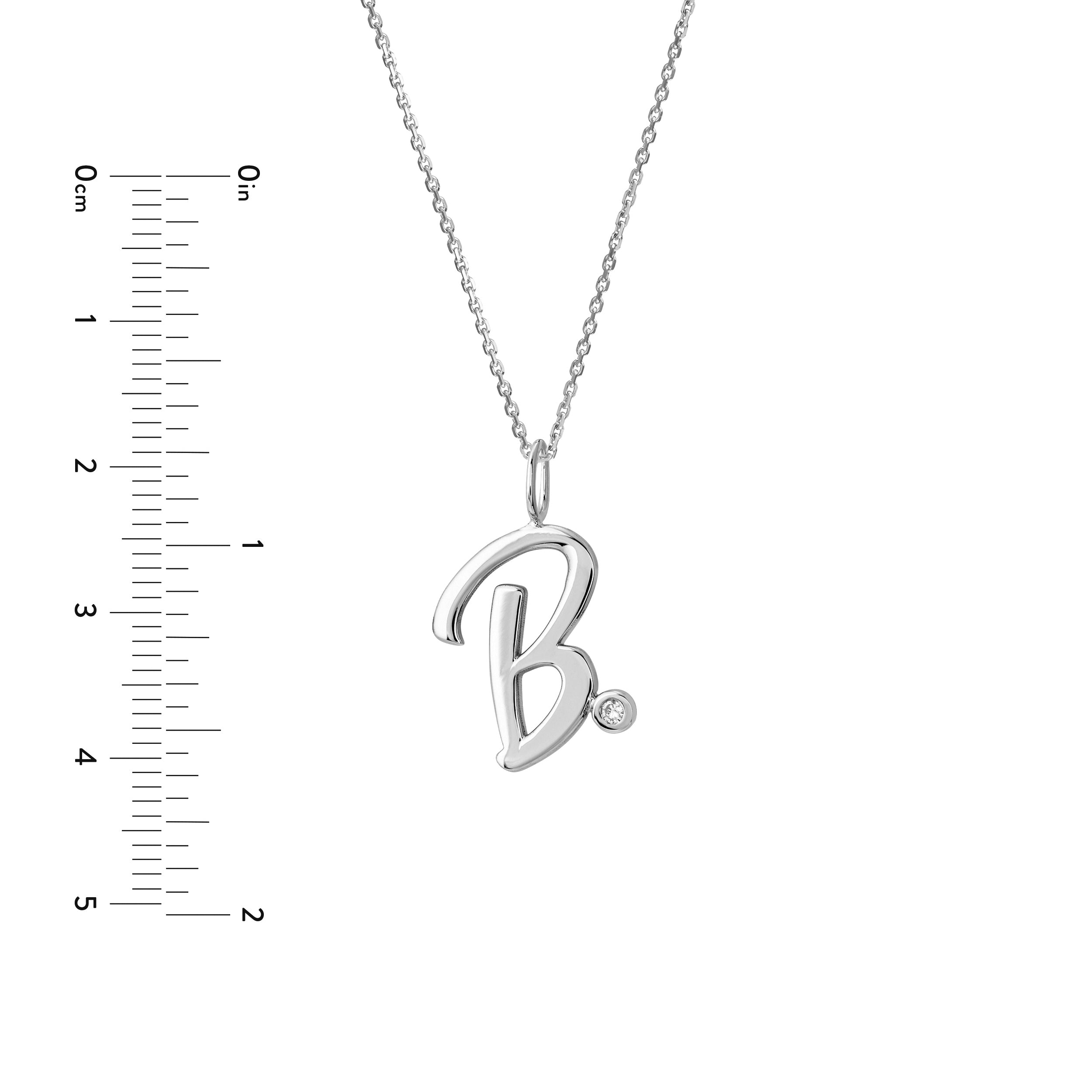 Script “B” Initial with Diamond Bezel Necklace