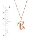 Script “B” Initial with Diamond Bezel Necklace