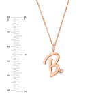 Script “B” Initial with Diamond Bezel Necklace