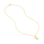 Script “B” Initial with Diamond Bezel Necklace