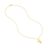 Script “B” Initial with Diamond Bezel Necklace