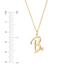 Script “B” Initial with Diamond Bezel Necklace