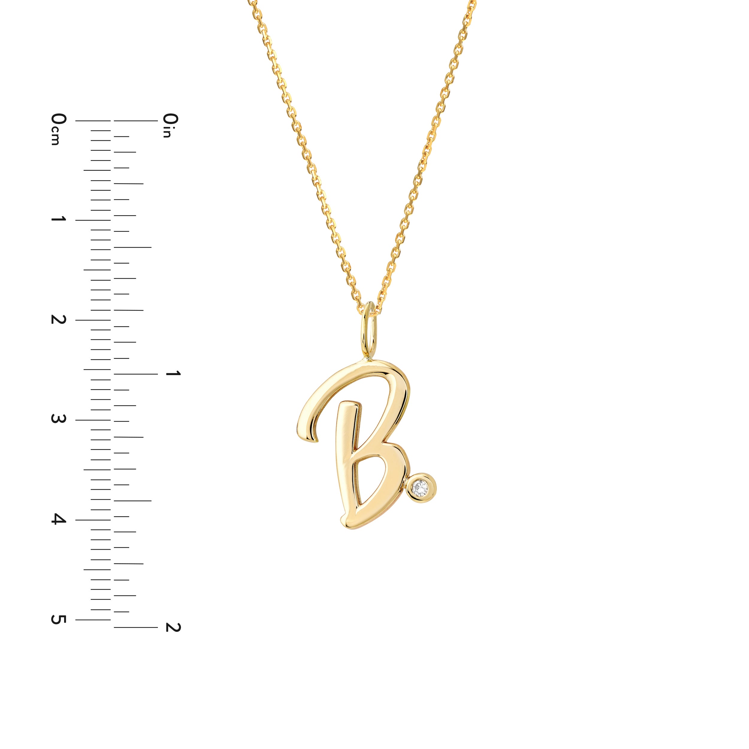 Script “B” Initial with Diamond Bezel Necklace