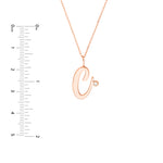 Script “C” Initial with Diamond Bezel Necklace
