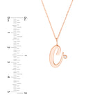 Script “C” Initial with Diamond Bezel Necklace