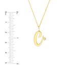 Script “C” Initial with Diamond Bezel Necklace