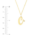 Script “C” Initial with Diamond Bezel Necklace