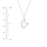Script “C” Initial with Diamond Bezel Necklace