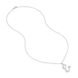 Script “E” Initial with Diamond Bezel Necklace