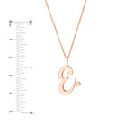 Script “E” Initial with Diamond Bezel Necklace