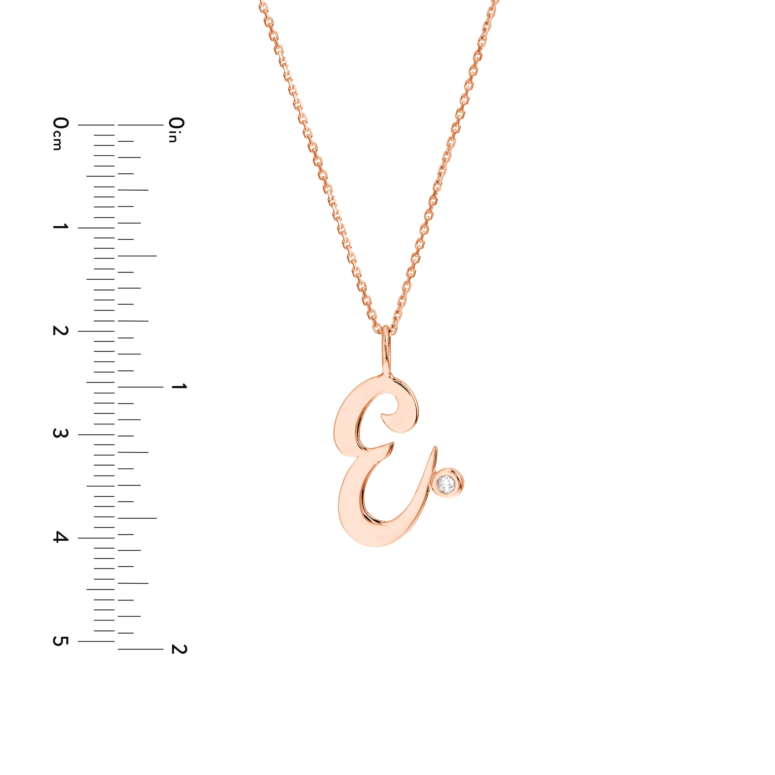 Script “E” Initial with Diamond Bezel Necklace