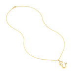 Script “E” Initial with Diamond Bezel Necklace