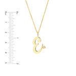 Script “E” Initial with Diamond Bezel Necklace
