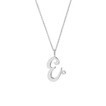 Script “E” Initial with Diamond Bezel Necklace