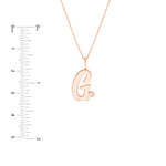 Script G with Diamond Bezel Necklace
