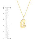 Script G with Diamond Bezel Necklace