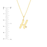 Script H with Diamond Bezel Necklace