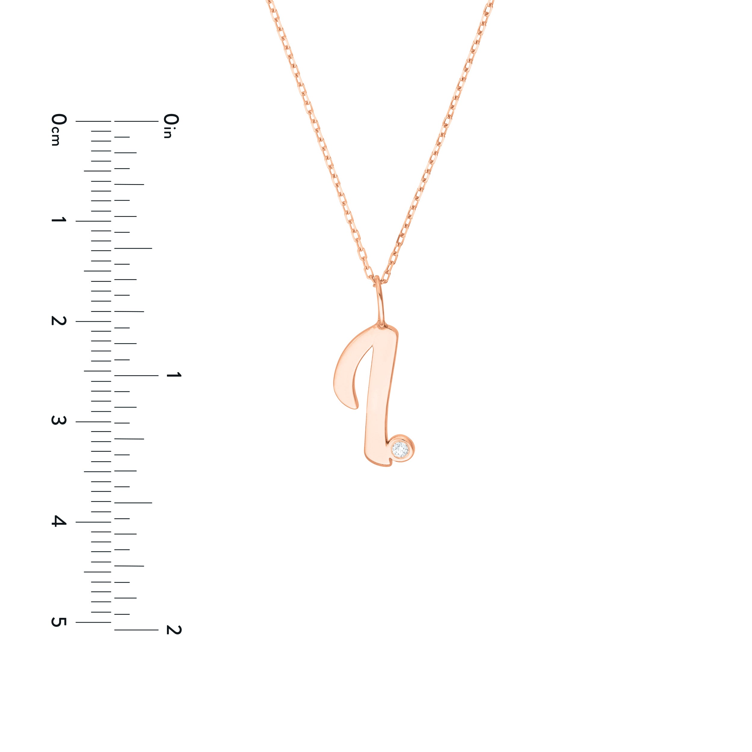 Script I with Diamond Bezel Necklace