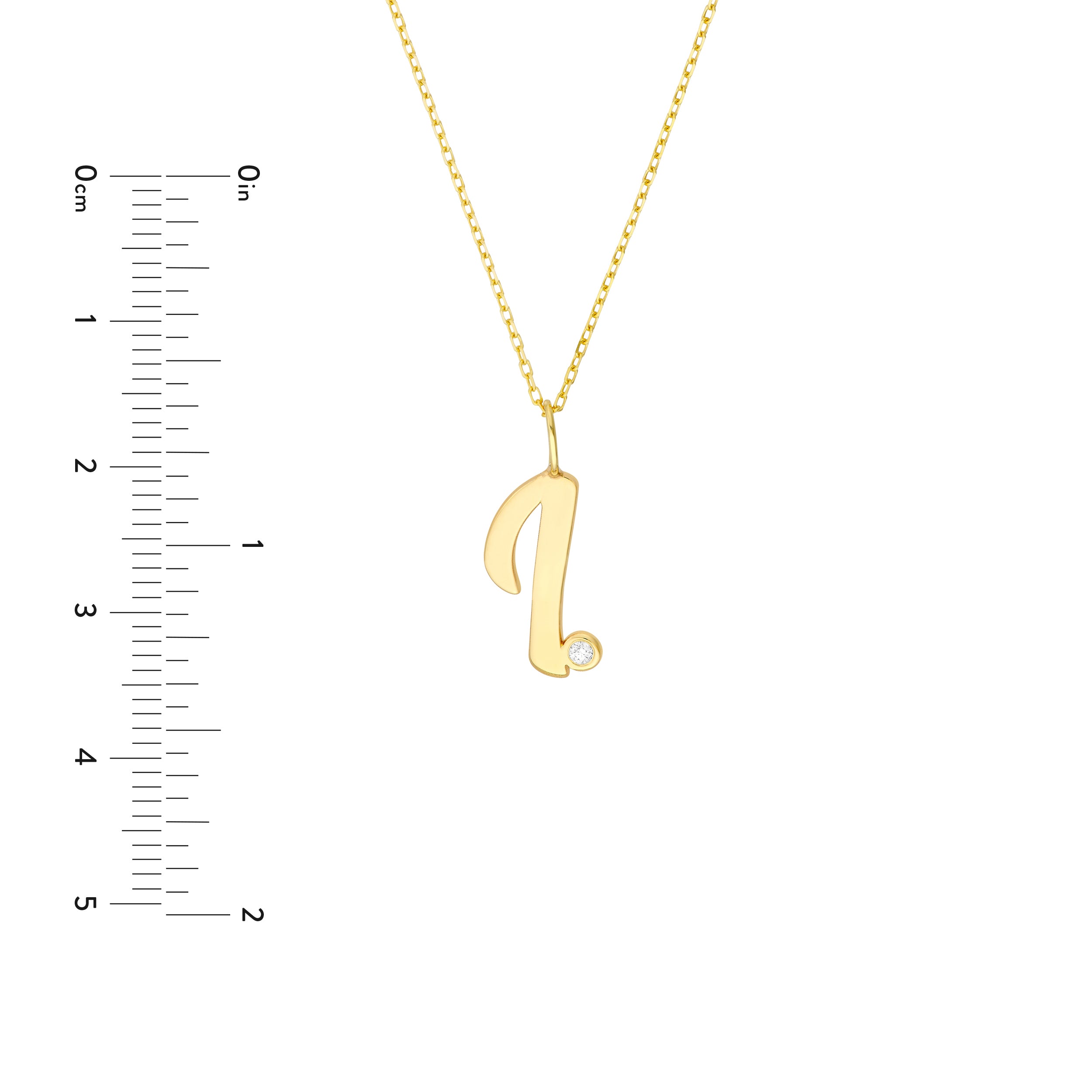 Script I with Diamond Bezel Necklace