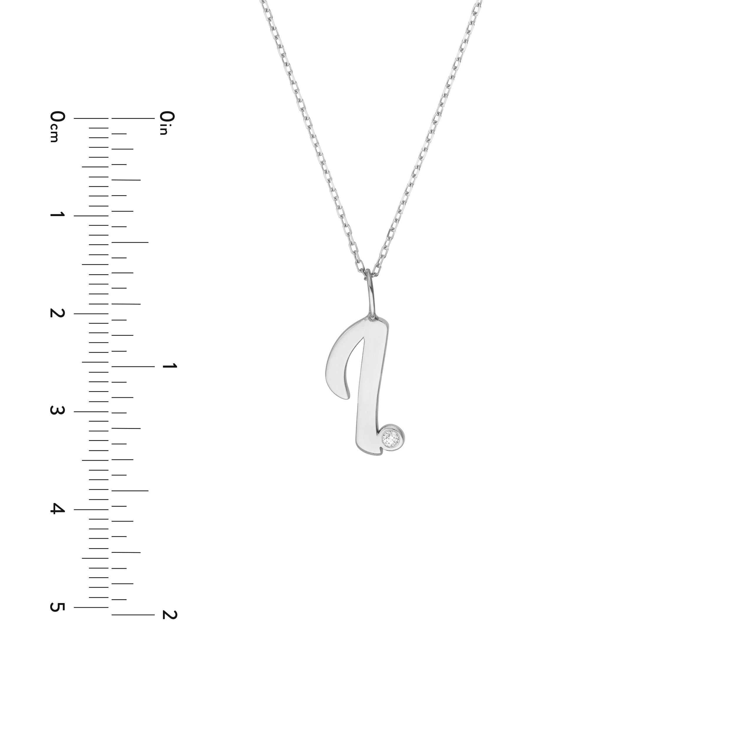 Script I with Diamond Bezel Necklace