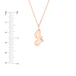 Script J with Diamond Bezel Necklace