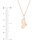 Script J with Diamond Bezel Necklace