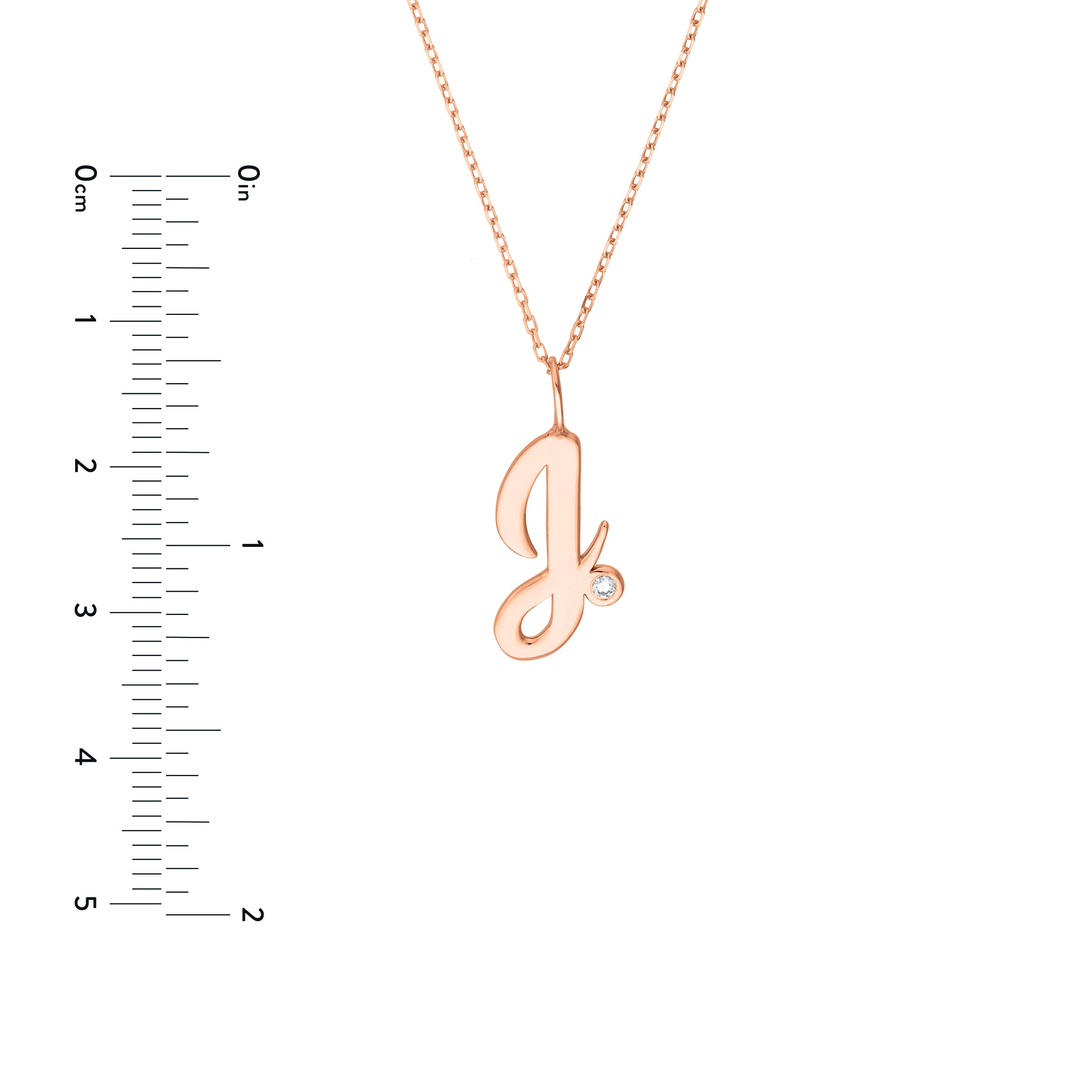 Script J with Diamond Bezel Necklace