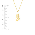 Script J with Diamond Bezel Necklace
