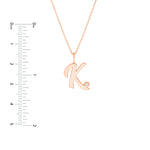 Script K Diamond Bezel Necklace