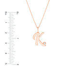 Script K Diamond Bezel Necklace