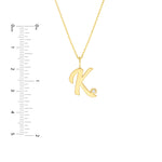 Script K Diamond Bezel Necklace