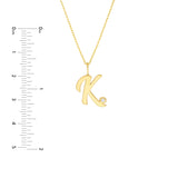 Script K Diamond Bezel Necklace