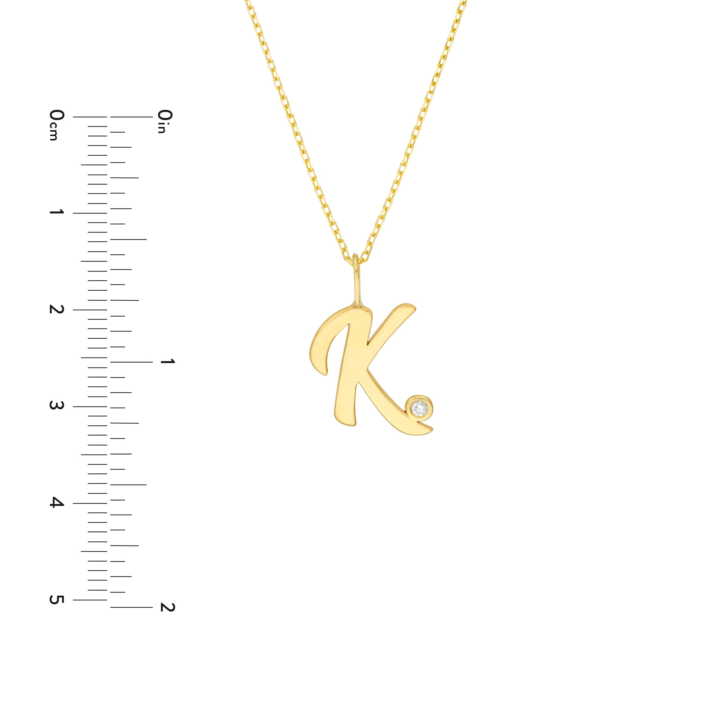 Script K Diamond Bezel Necklace