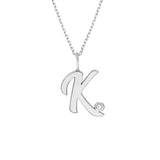 Script K Diamond Bezel Necklace