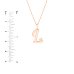 Script L with Diamond Bezel Necklace