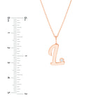 Script L with Diamond Bezel Necklace