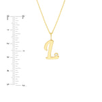 Script L with Diamond Bezel Necklace