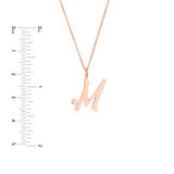 Script M with Diamond Bezel Necklace