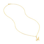 Script M with Diamond Bezel Necklace