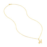 Script M with Diamond Bezel Necklace