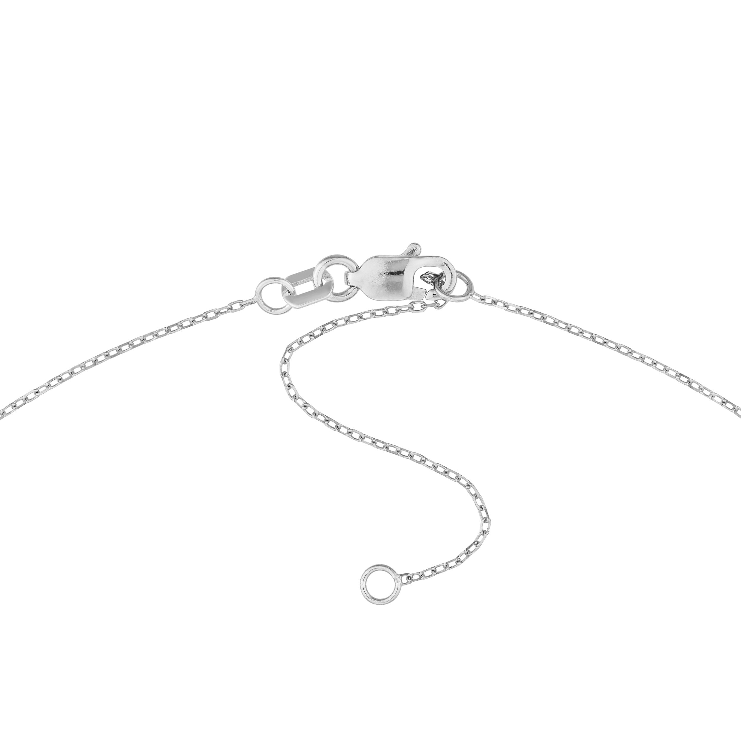 Script M with Diamond Bezel Necklace
