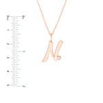 Script N with Diamond Bezel Necklace