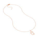 Script O with Diamond Bezel Necklace