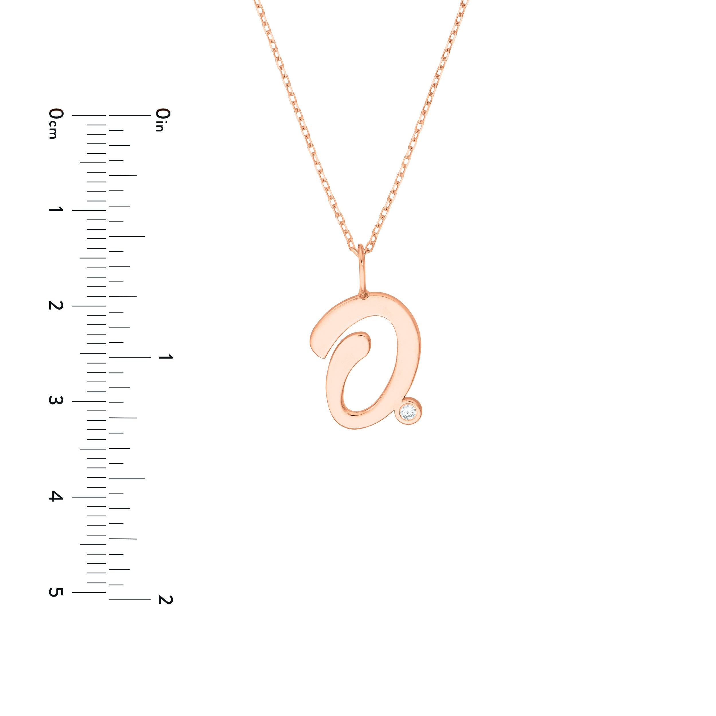 Script O with Diamond Bezel Necklace